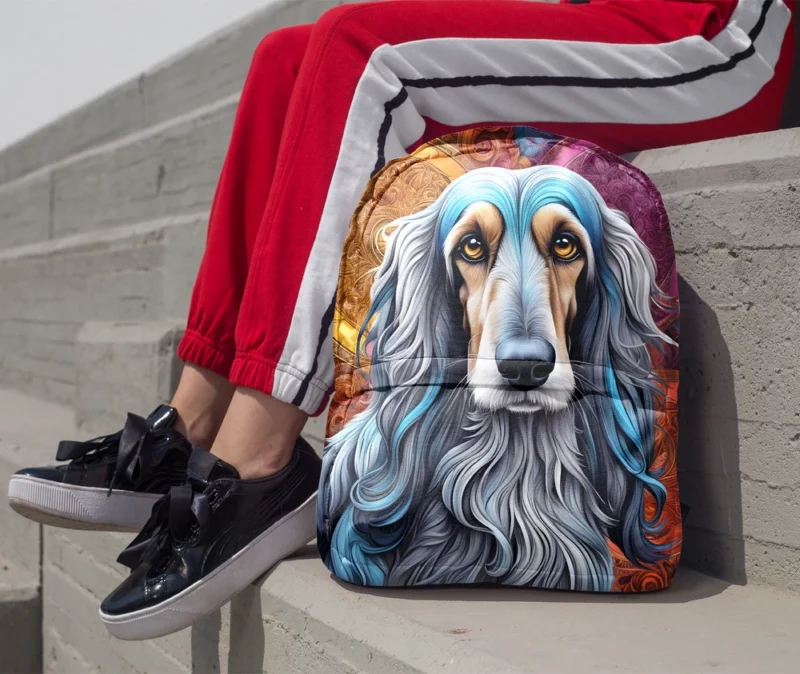 Dog Graceful Guardian Afghan Hound Minimalist Backpack 1