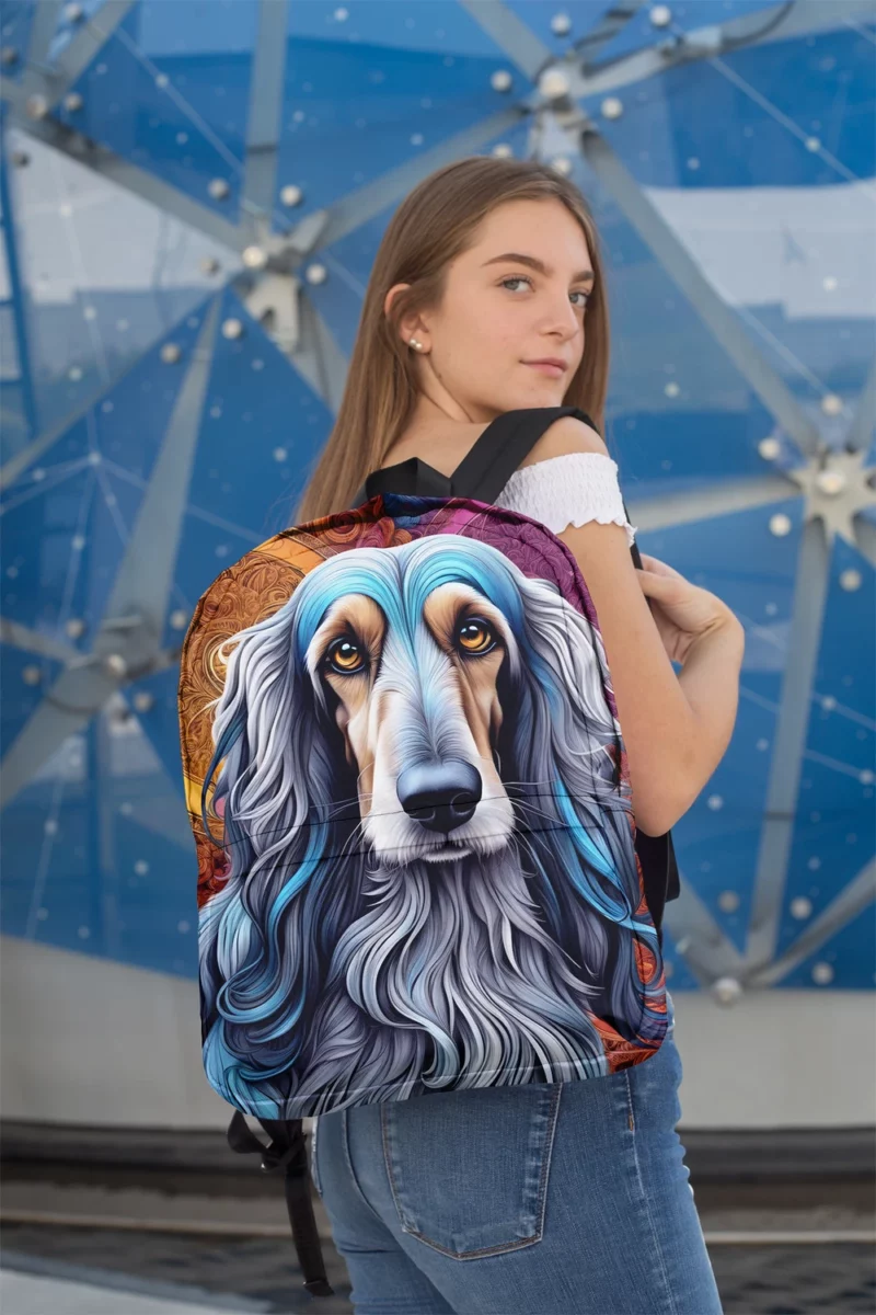 Dog Graceful Guardian Afghan Hound Minimalist Backpack 2