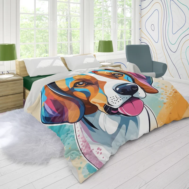 Dog Howling Partner American Foxhound Duvet Cover