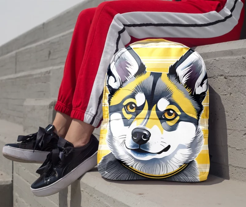 Dog Little Guardian Alaskan Klee Kai Minimalist Backpack 1