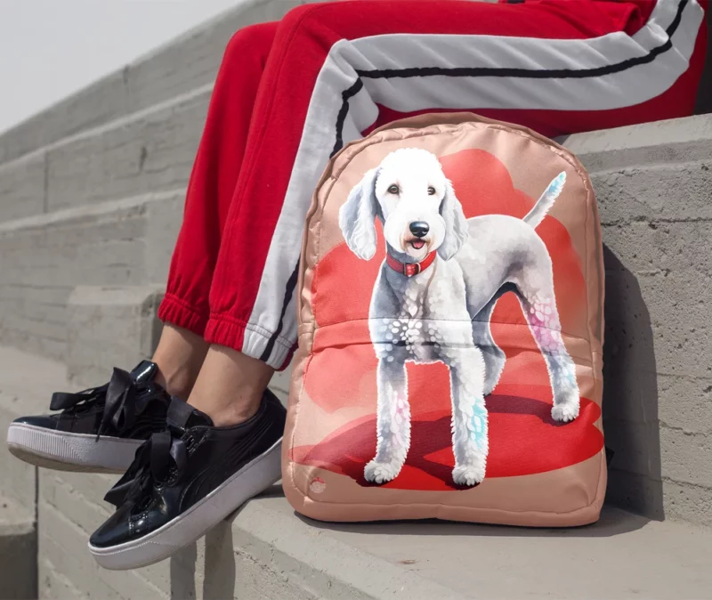 Dog Loyal Pal Bedlington Terrier Minimalist Backpack 1