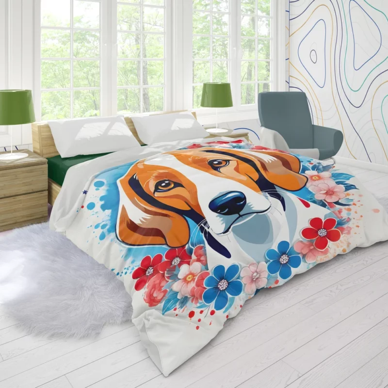 Dog Nimble Companion American Foxhound Agility Duvet Cover