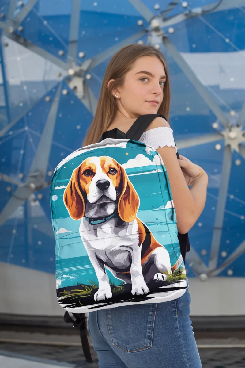 Dog Playful Companion Beagle Joy Minimalist Backpack 2