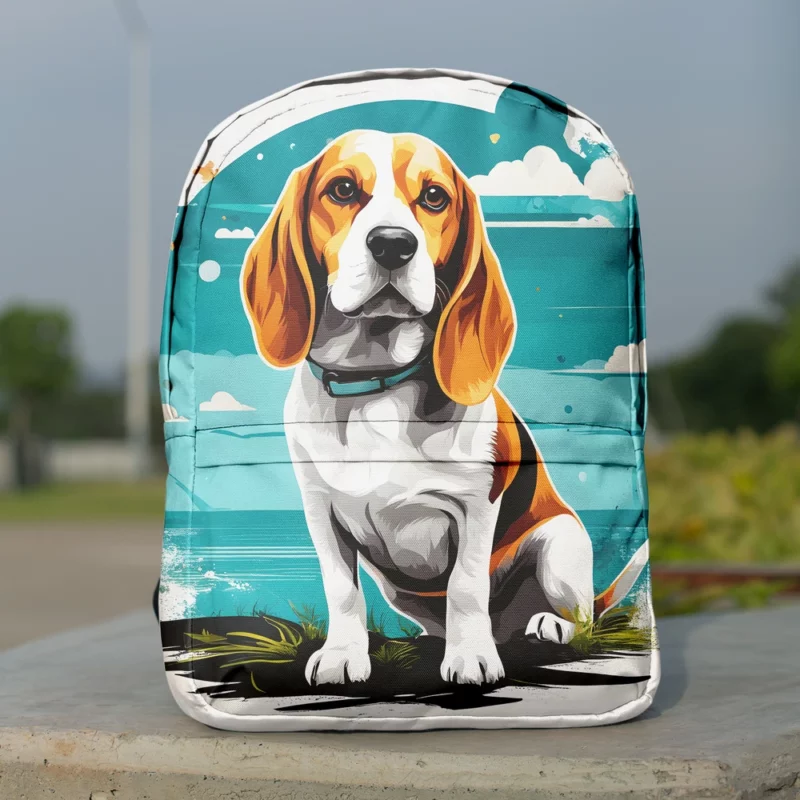 Dog Playful Companion Beagle Joy Minimalist Backpack