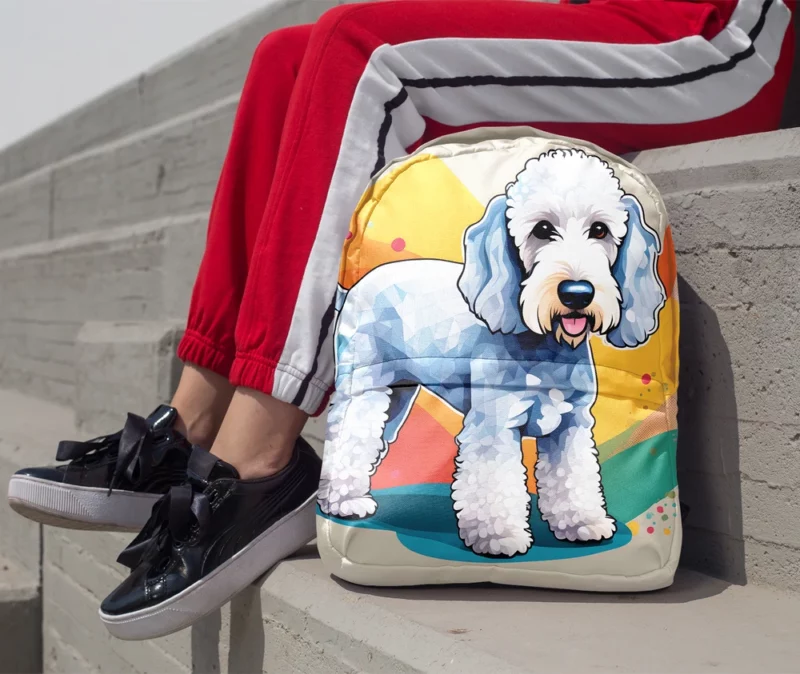 Dog Playful Companion Bedlington Terrier Charm Minimalist Backpack 1