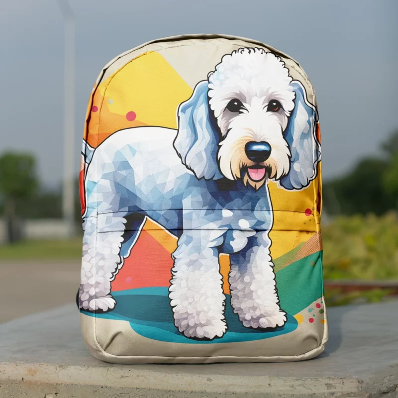 Dog Playful Companion Bedlington Terrier Charm Minimalist Backpack