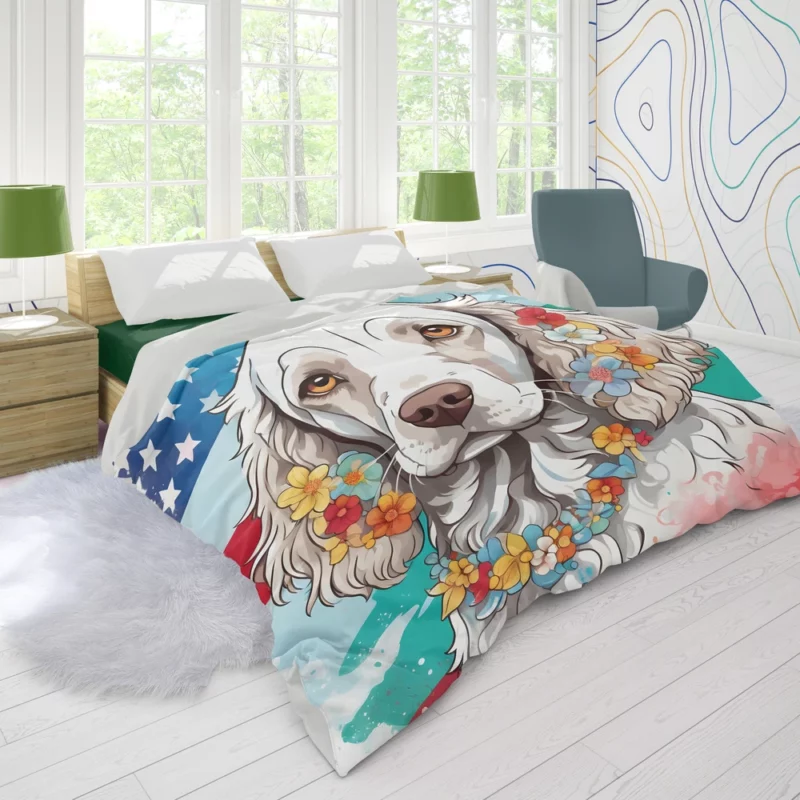 Dog Playful Pal American Water Spaniel Duvet Cover