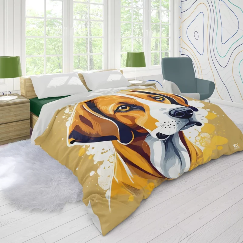 Dog Sleek Runner American Foxhound Agility Duvet Cover