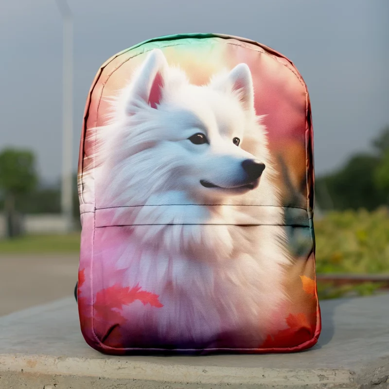 Dog Snowy Charmer American Eskimo Minimalist Backpack