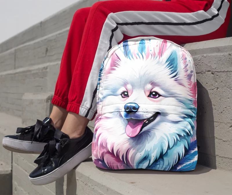 Dog Snowy Guardian American Eskimo Minimalist Backpack 1