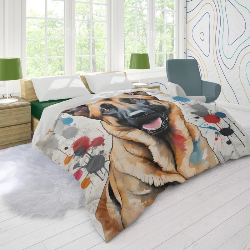 Dynamic Belgian Malinois Dog Canine Athlete Duvet Cover