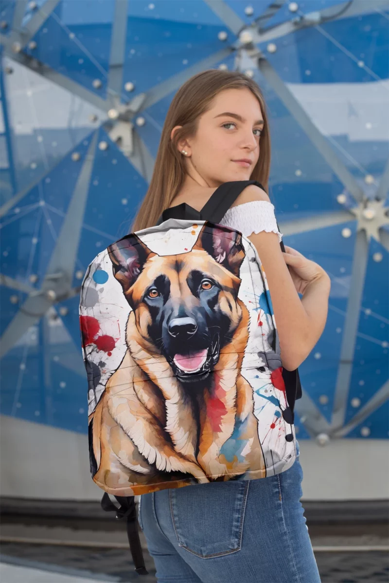 Dynamic Belgian Malinois Dog Canine Athlete Minimalist Backpack 2