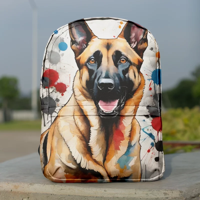 Dynamic Belgian Malinois Dog Canine Athlete Minimalist Backpack