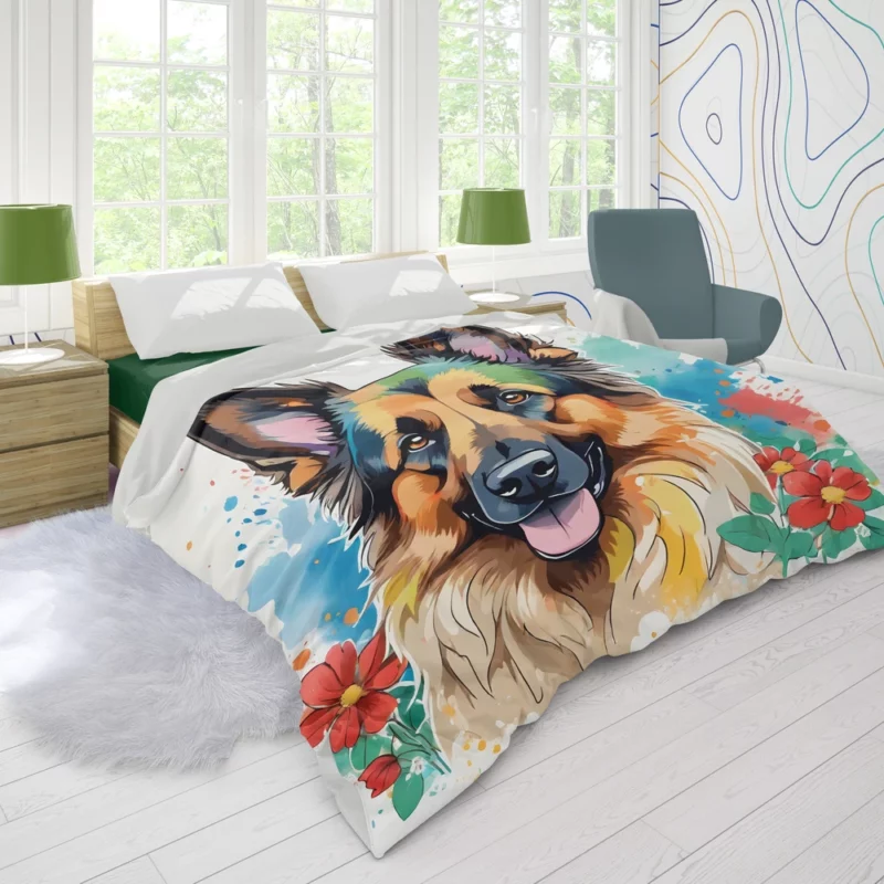 Dynamic Belgian Tervuren Dog Partner Duvet Cover