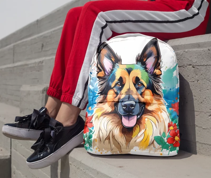 Dynamic Belgian Tervuren Dog Partner Minimalist Backpack 1