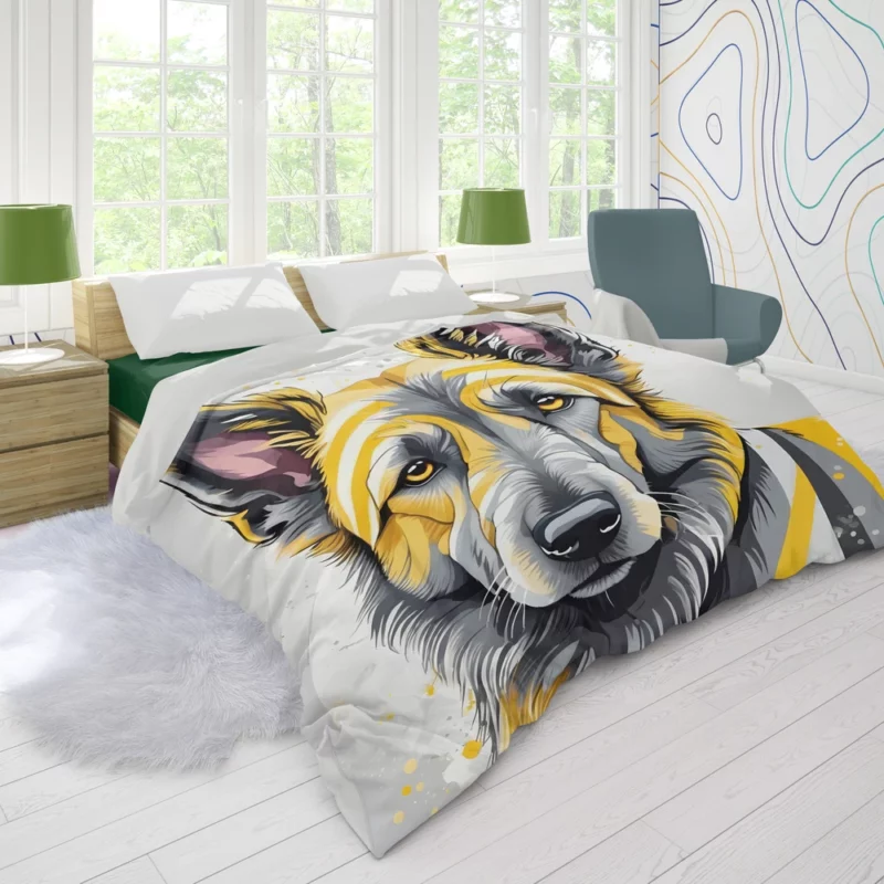 Dynamic Berger Picard Dog Performer Duvet Cover