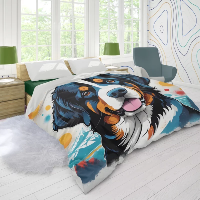 Dynamic Bernese Mountain Dog Performer Duvet Cover