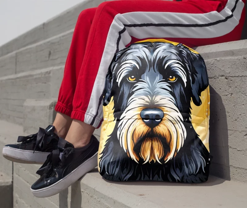 Dynamic Black Russian Terrier Dog Performer Minimalist Backpack 1