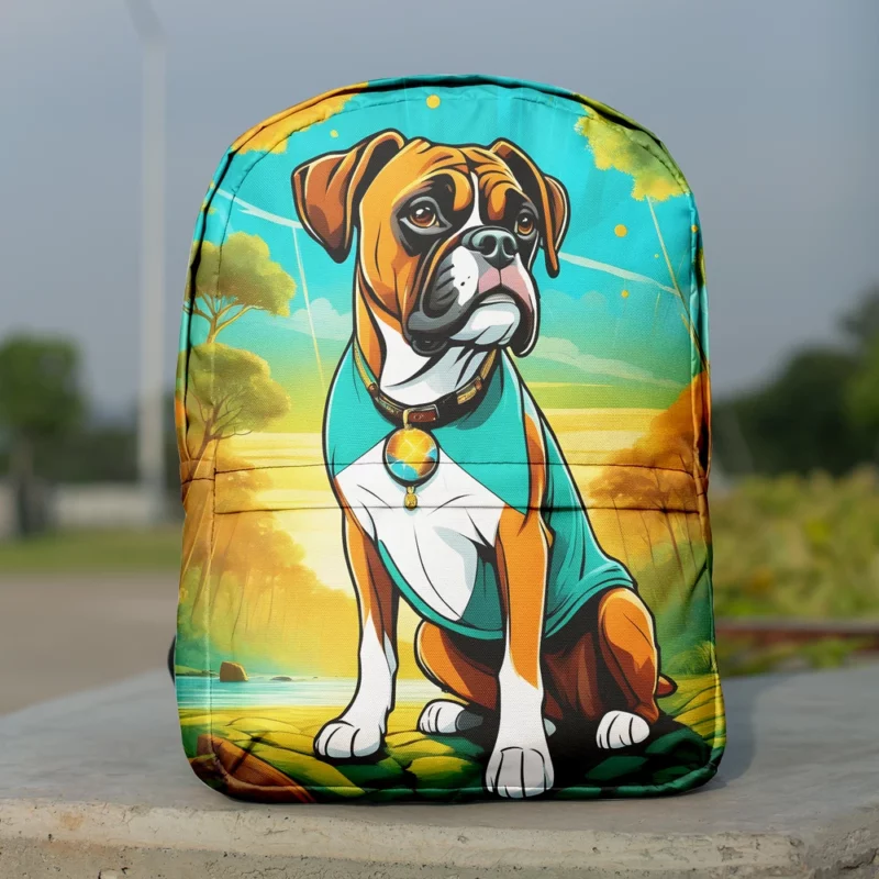Dynamic Boxer Dog Performer Minimalist Backpack