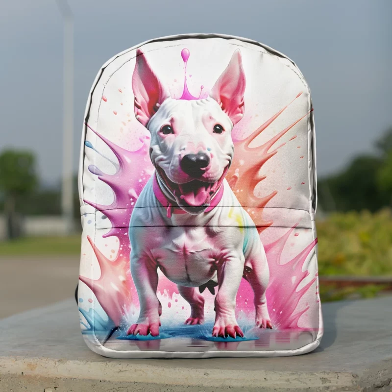 Dynamic Bull Terrier Dog Performer Minimalist Backpack