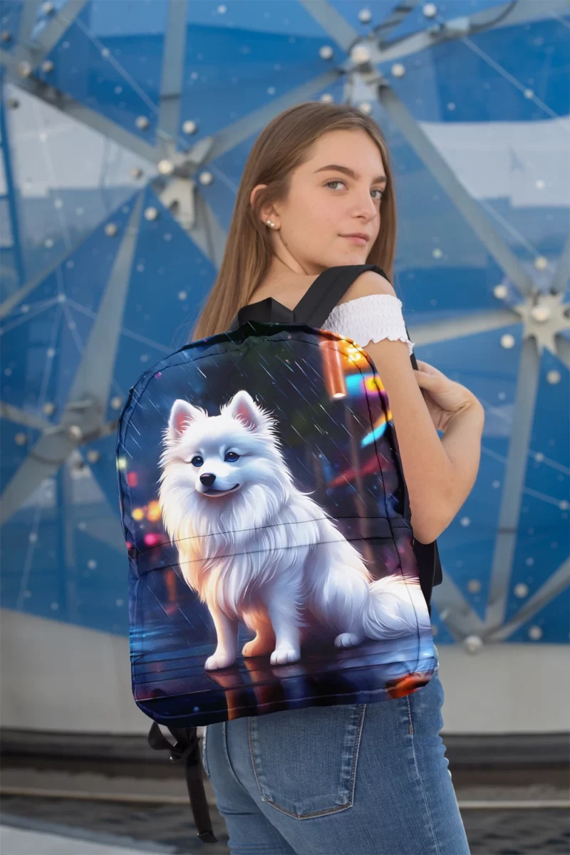 Elegant American Eskimo Beauty Dog Grace Minimalist Backpack 2