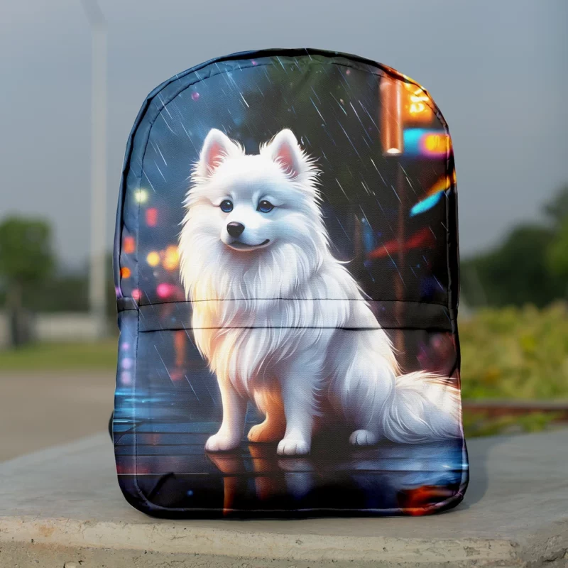 Elegant American Eskimo Beauty Dog Grace Minimalist Backpack