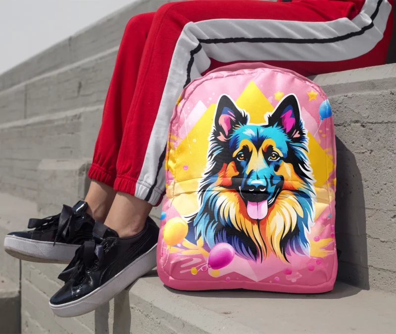 Elegant Belgian Tervuren Dog Charmer Minimalist Backpack 1