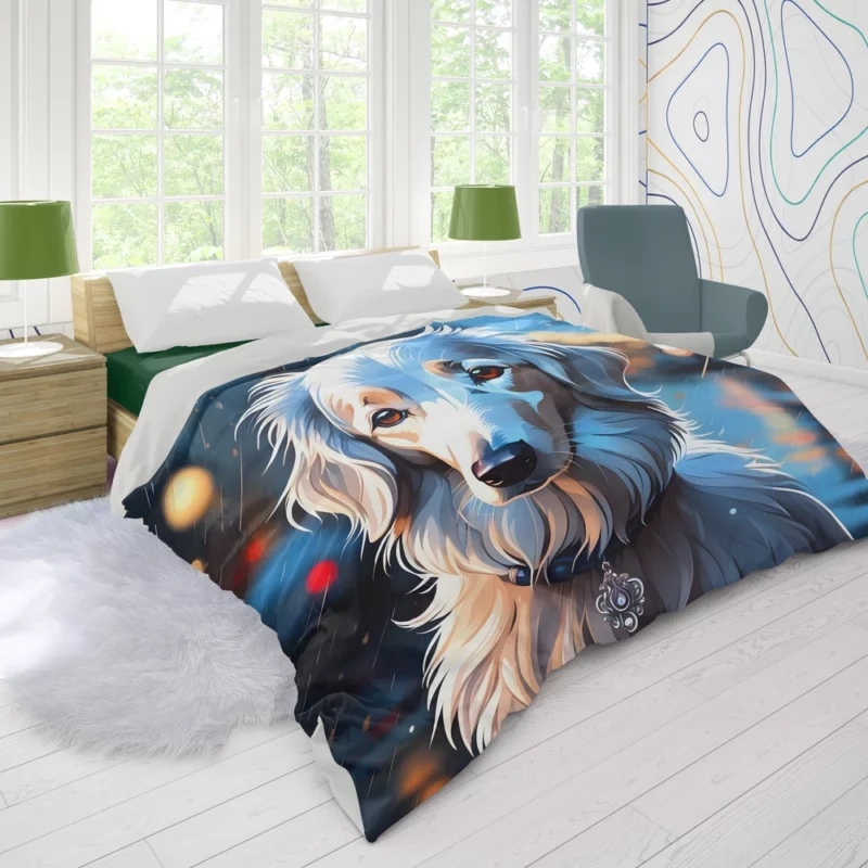 Elegant Borzoi Dog Enthusiast Duvet Cover