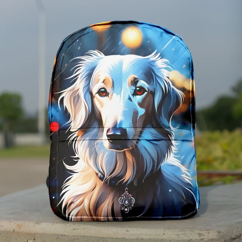 Elegant Borzoi Dog Enthusiast Minimalist Backpack
