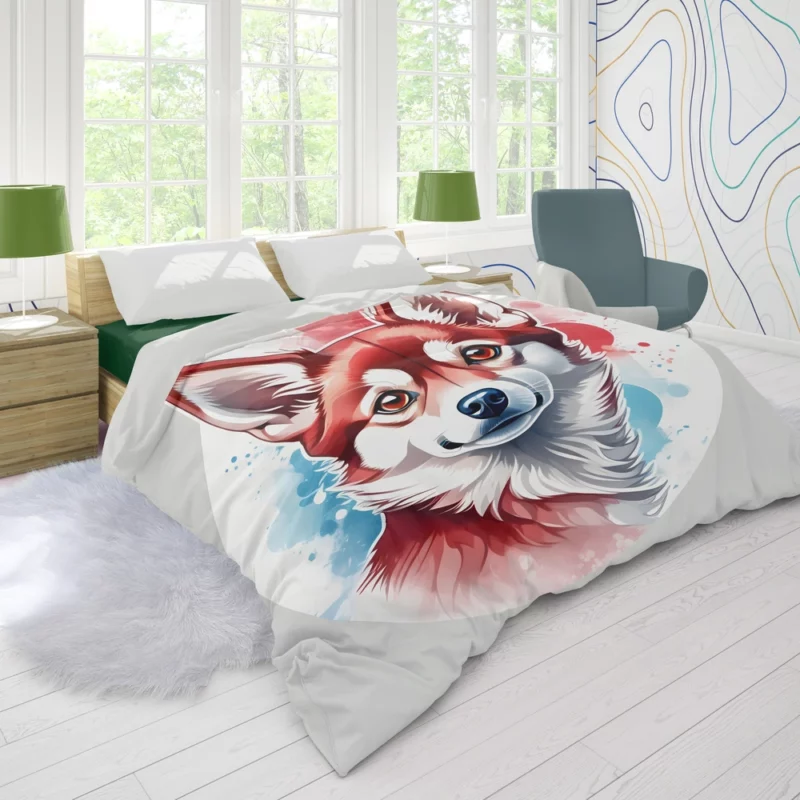 Energetic Alaskan Dynamo Klee Kai Dog Duvet Cover