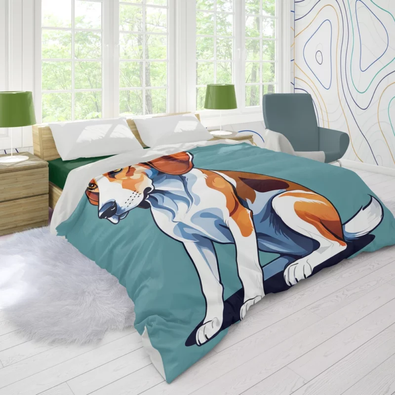 Energetic American Foxhound Spirit Dog Vigor Duvet Cover