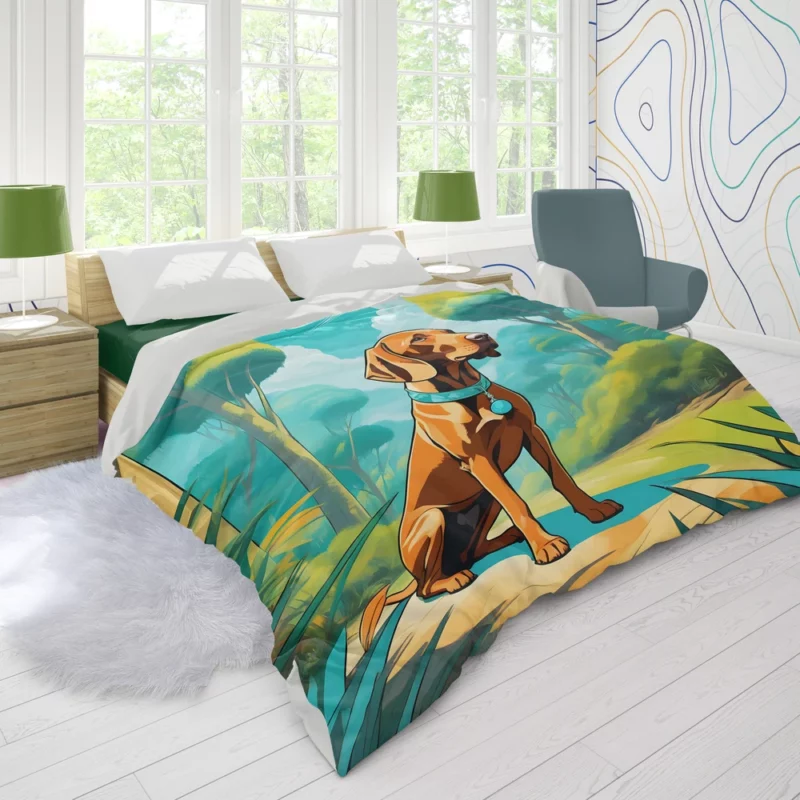 Energetic Beauty Vizsla Dog Duvet Cover