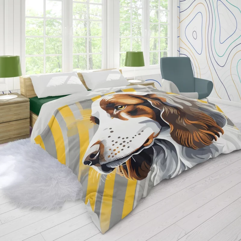 Energetic Beauty Welsh Springer Spaniel Dog Duvet Cover