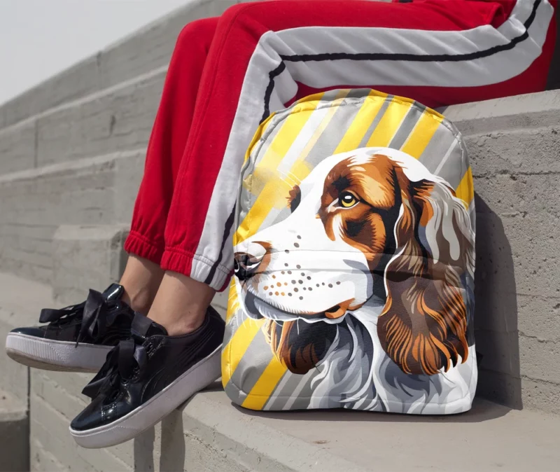 Energetic Beauty Welsh Springer Spaniel Dog Minimalist Backpack 1