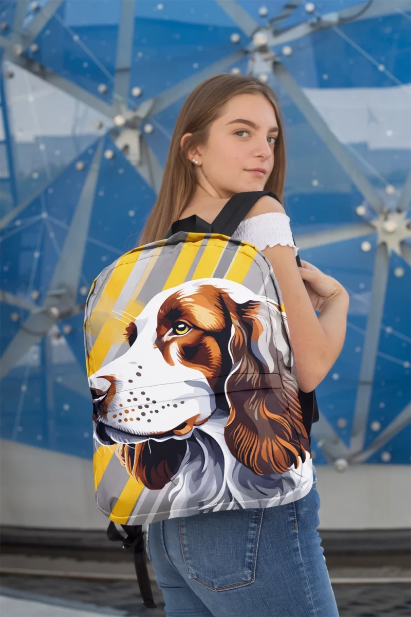 Energetic Beauty Welsh Springer Spaniel Dog Minimalist Backpack 2