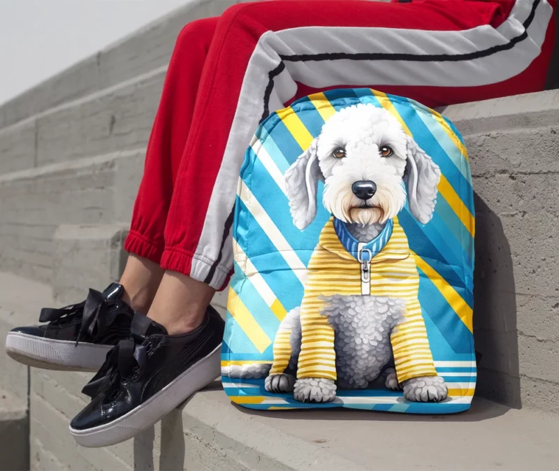 Energetic Bedlington Terrier Explorer Dog Joy Minimalist Backpack 1