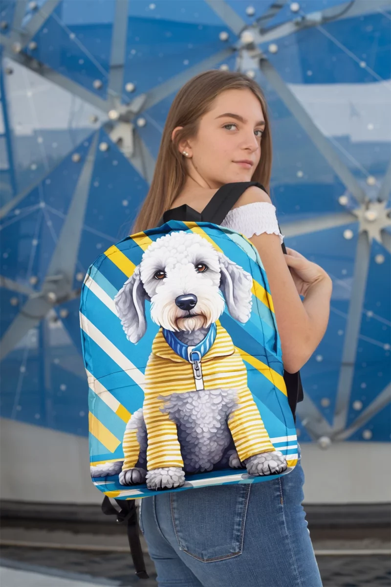 Energetic Bedlington Terrier Explorer Dog Joy Minimalist Backpack 2
