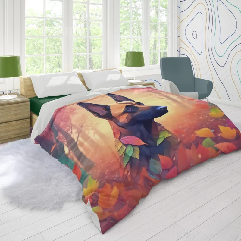 Energetic Belgian Malinois Dog Athlete Duvet Cover