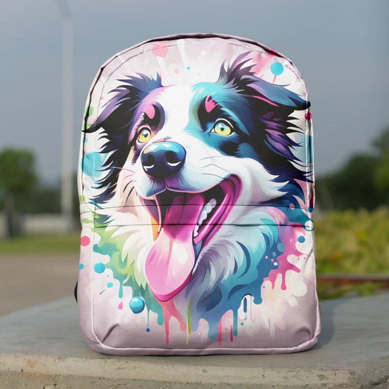 Energetic Border Collie Dog Enthusiast Minimalist Backpack