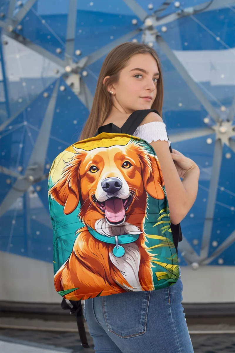 Energetic Nova Scotia Duck Tolling Retriever Minimalist Backpack 2