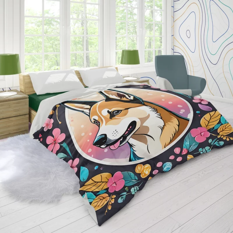 Energetic Shikoku Agile Dog Duvet Cover