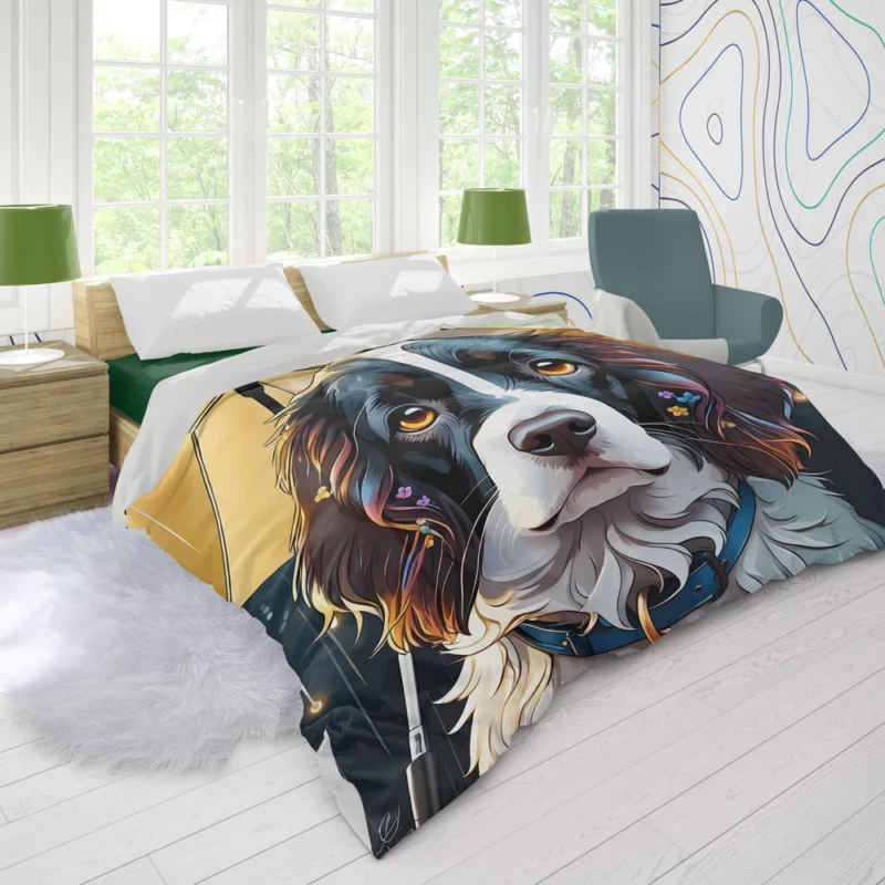 English Springer Spaniel Pup Teen Birthday Surprise Duvet Cover