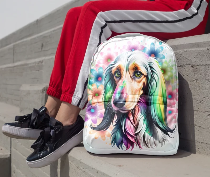 Ethereal Elegance Afghan Hound Dog Minimalist Backpack 1