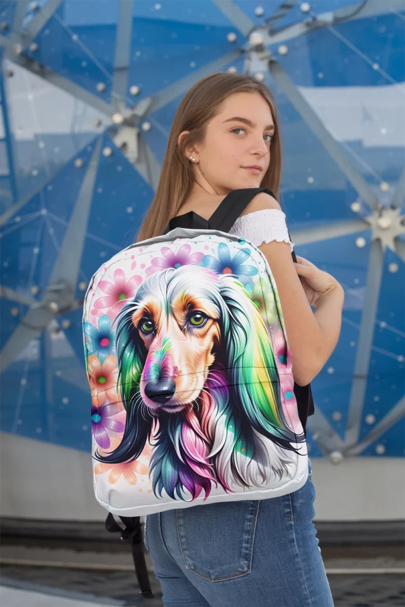 Ethereal Elegance Afghan Hound Dog Minimalist Backpack 2