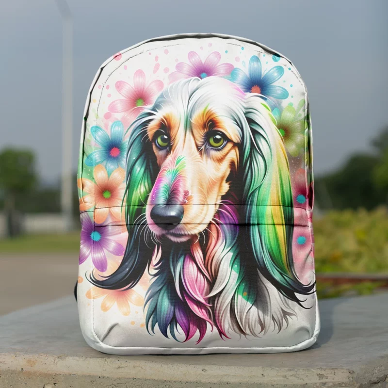 Ethereal Elegance Afghan Hound Dog Minimalist Backpack