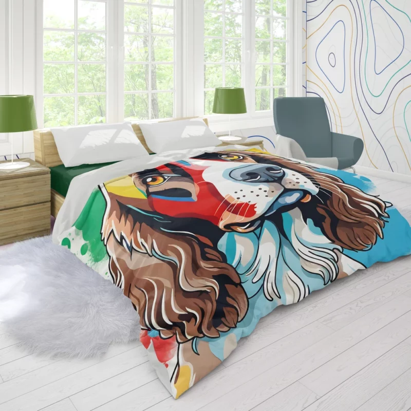 Field Spaniel Birthday Surprise Teen Delight Duvet Cover