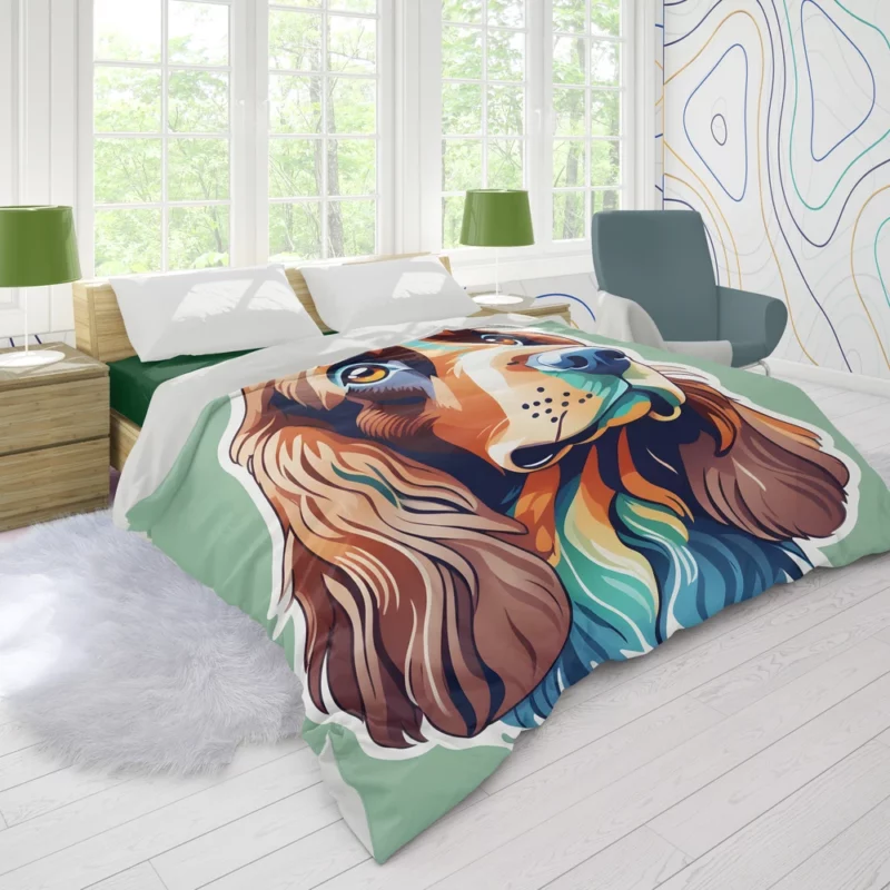 Field Spaniel Dog Pup Teen Birthday Surprise Duvet Cover