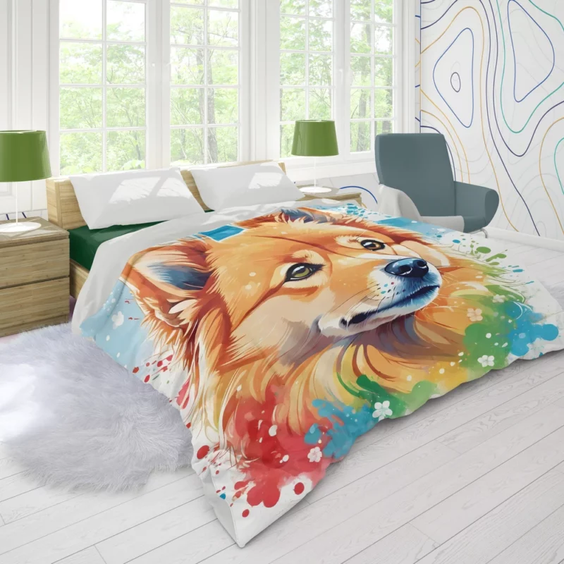 Finnish Spitz Birthday Surprise Teen Delight Duvet Cover