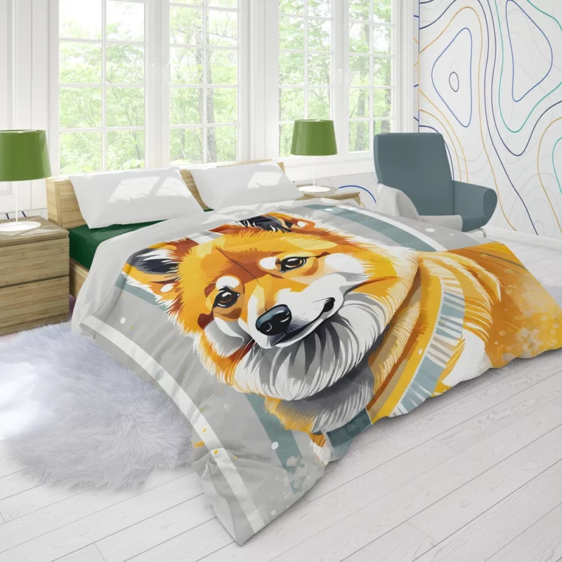 Finnish Spitz Dog Delight Teen Joyful Surprise Duvet Cover