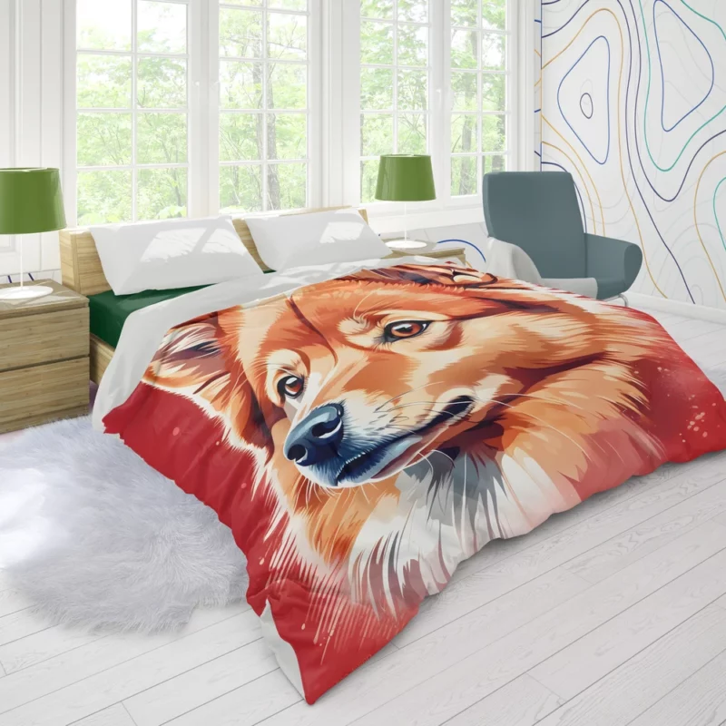 Finnish Spitz Playful Charm Teen Joy Duvet Cover